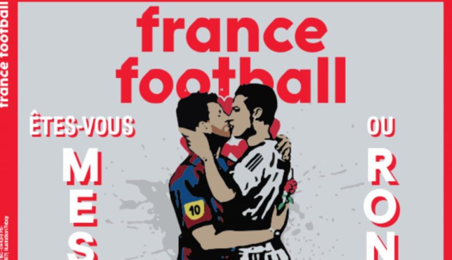 France Football-ის პროვოკაცია! - ჟურნალის ყდაზე მესი და რონალდუ ერთმანეთს კოცნიან