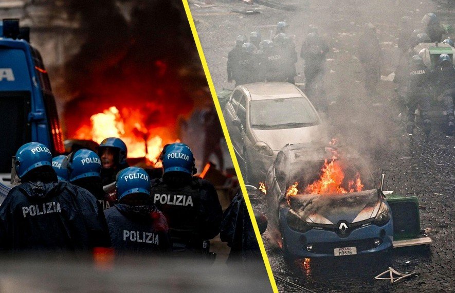 მატჩამდე - აინტრახტის და ატალანტას ქომაგებმა ნეაპოლი ერთად დაარბიეს