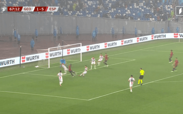 ესპანეთის ნაკრების მეექვსე გოლი საქართველოს კარში