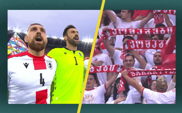 საოცარი ატმოსფერო - როგორ შეასრულეს საქართველოს ჰიმნი ფეხბურთელებმა და გულშემატკივრებმა